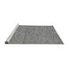 Sideview of Machine Washable Abstract Gray Modern Rug, wshabs73gry