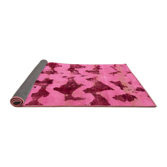 Sideview of Abstract Raspberry Red Modern Rug, abs740