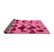 Sideview of Abstract Raspberry Red Modern Rug, abs740