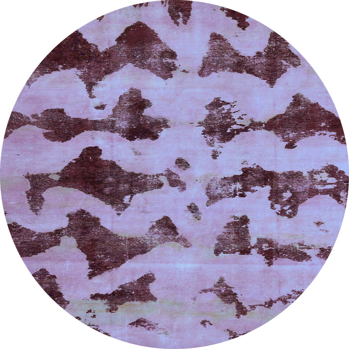 Round Machine Washable Abstract Light Blue Modern Rug, wshabs740lblu