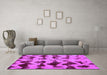 Machine Washable Abstract Purple Modern Area Rugs in a Living Room, wshabs740pur