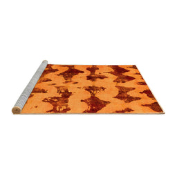 Sideview of Machine Washable Abstract Yellow Modern Rug, wshabs740yw