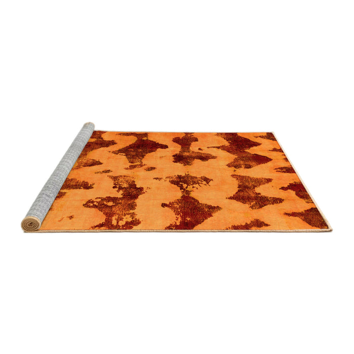 Sideview of Machine Washable Abstract Yellow Modern Rug, wshabs740yw