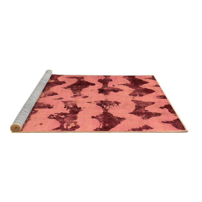 Sideview of Machine Washable Abstract Brown Modern Rug, wshabs740brn