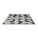 Sideview of Machine Washable Abstract Gray Modern Rug, wshabs740gry