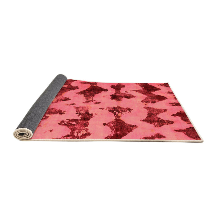 Sideview of Abstract Orange Modern Rug, abs740org