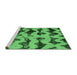 Sideview of Machine Washable Abstract Emerald Green Modern Area Rugs, wshabs740emgrn