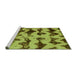 Sideview of Machine Washable Abstract Green Modern Area Rugs, wshabs740grn