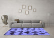 Machine Washable Abstract Blue Modern Rug in a Living Room, wshabs740blu