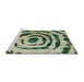 Sideview of Machine Washable Abstract Sage Green Rug, wshabs741