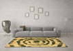 Machine Washable Abstract Brown Modern Rug in a Living Room,, wshabs741brn