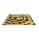 Sideview of Machine Washable Abstract Brown Modern Rug, wshabs741brn