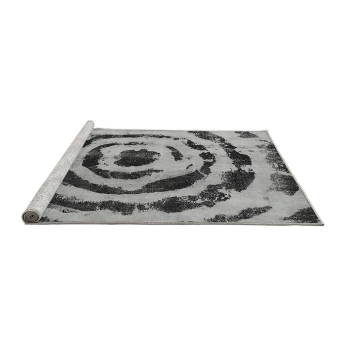 Sideview of Machine Washable Abstract Gray Modern Rug, wshabs741gry
