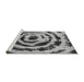 Sideview of Machine Washable Abstract Gray Modern Rug, wshabs741gry