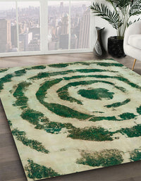 Abstract Sage Green Modern Rug, abs741