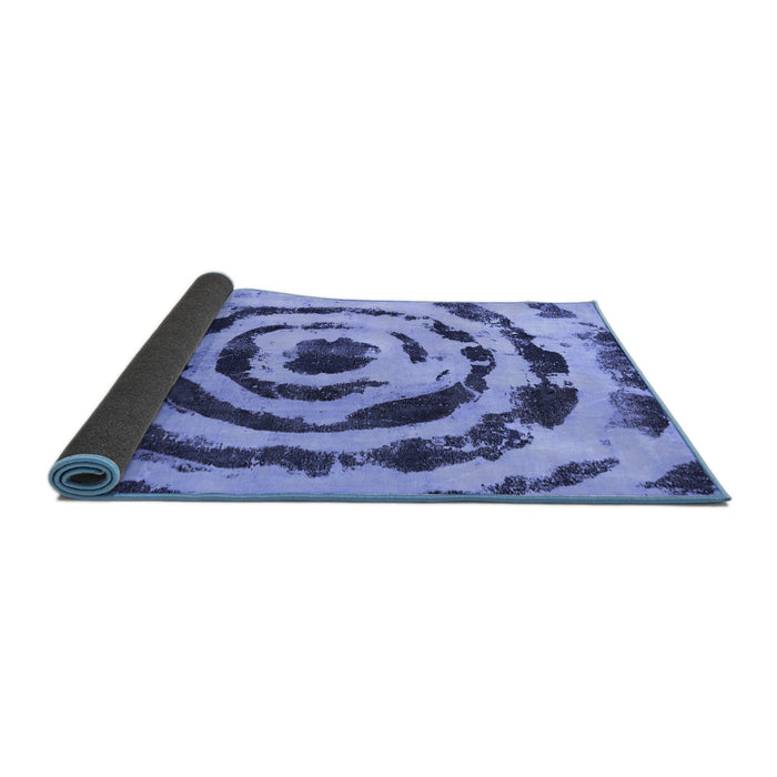 Sideview of Abstract Blue Modern Rug, abs741blu