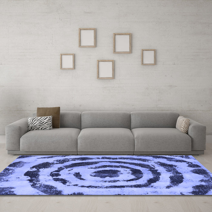 Machine Washable Abstract Blue Modern Rug in a Living Room, wshabs741blu