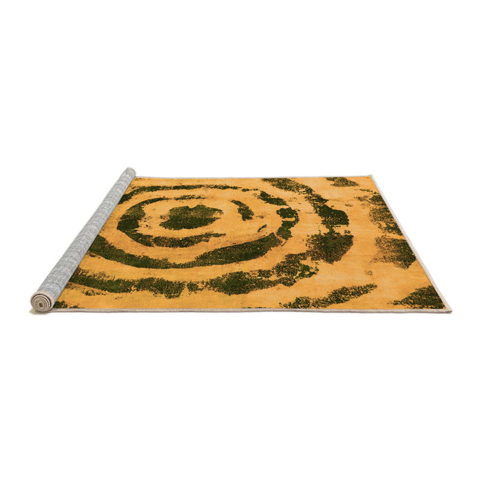 Sideview of Machine Washable Abstract Orange Modern Area Rugs, wshabs741org