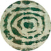 Round Abstract Sage Green Modern Rug, abs741