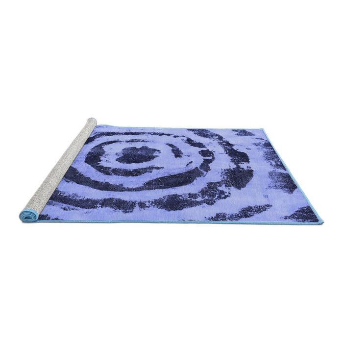 Sideview of Machine Washable Abstract Blue Modern Rug, wshabs741blu