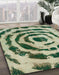 Abstract Sage Green Modern Rug in Family Room, abs741