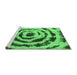 Sideview of Machine Washable Abstract Emerald Green Modern Area Rugs, wshabs741emgrn