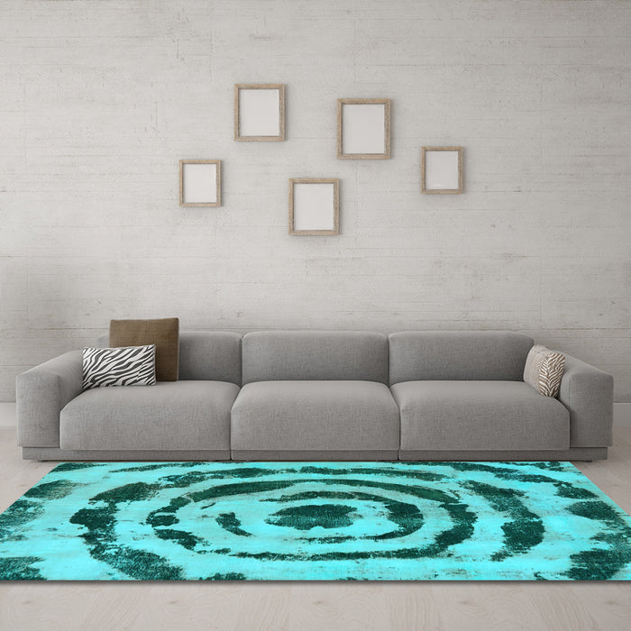 Machine Washable Abstract Light Blue Modern Rug in a Living Room, wshabs741lblu