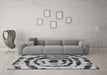 Machine Washable Abstract Gray Modern Rug in a Living Room,, wshabs741gry