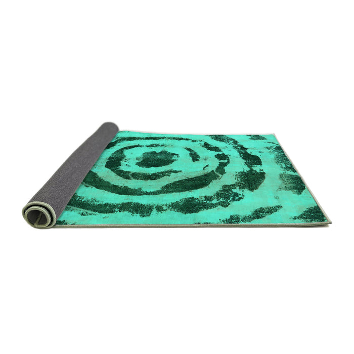 Sideview of Abstract Turquoise Modern Rug, abs741turq