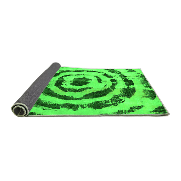 Sideview of Abstract Green Modern Rug, abs741grn