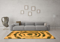 Machine Washable Abstract Orange Modern Rug, wshabs741org