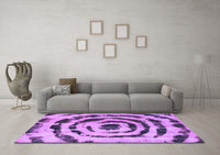 Machine Washable Abstract Purple Modern Rug, wshabs741pur