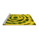 Sideview of Machine Washable Abstract Yellow Modern Rug, wshabs741yw