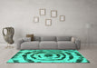 Machine Washable Abstract Turquoise Modern Area Rugs in a Living Room,, wshabs741turq