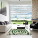 Square Abstract Sage Green Modern Rug in a Living Room, abs741