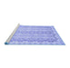 Sideview of Machine Washable Abstract Blue Modern Rug, wshabs742blu