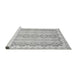Sideview of Machine Washable Abstract Gray Modern Rug, wshabs742gry