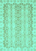 Machine Washable Abstract Turquoise Modern Area Rugs, wshabs742turq