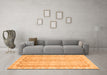 Machine Washable Abstract Orange Modern Area Rugs in a Living Room, wshabs742org