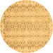 Round Abstract Brown Modern Rug, abs742brn