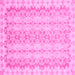 Square Machine Washable Abstract Pink Modern Rug, wshabs742pnk