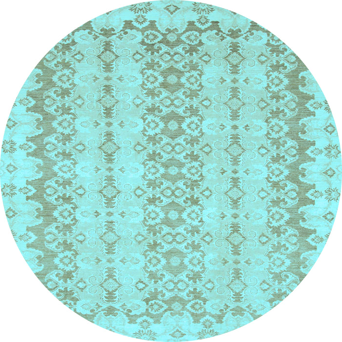 Round Machine Washable Abstract Light Blue Modern Rug, wshabs742lblu