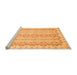 Sideview of Machine Washable Abstract Orange Modern Area Rugs, wshabs742org