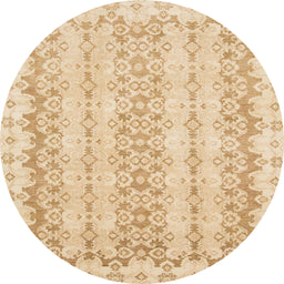 Round Machine Washable Abstract Orange Rug, wshabs742