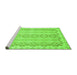 Sideview of Machine Washable Abstract Green Modern Area Rugs, wshabs742grn