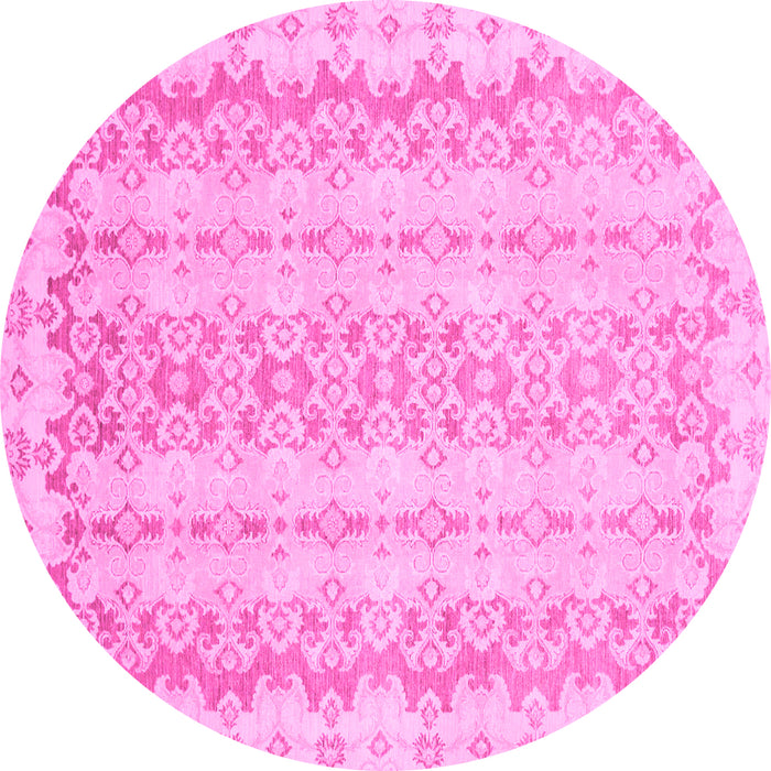 Round Abstract Pink Modern Rug, abs742pnk