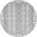 Round Abstract Gray Modern Rug, abs742gry