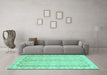 Machine Washable Abstract Turquoise Modern Area Rugs in a Living Room,, wshabs742turq