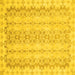 Square Machine Washable Abstract Yellow Modern Rug, wshabs742yw