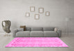 Machine Washable Abstract Pink Modern Rug in a Living Room, wshabs742pnk